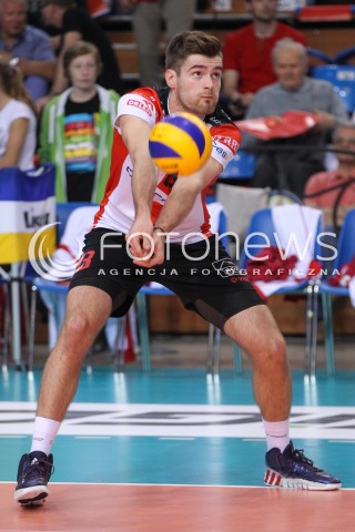  11.10.2014 RZESZOW<br />SIATKOWKA PLUSLIGA 2014/2015 MEN VOLLEYBALL POLAND POLISH PLUS LIGA LEAGUE SEASON 2014/2015<br />MECZ ASSECO RESOVIA - BBTS BIELSKO - BIALA<br />N/Z DAWID DRYJA SYLWETKA <br /> 