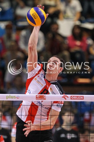  11.10.2014 RZESZOW<br />SIATKOWKA PLUSLIGA 2014/2015 MEN VOLLEYBALL POLAND POLISH PLUS LIGA LEAGUE SEASON 2014/2015<br />MECZ ASSECO RESOVIA - BBTS BIELSKO - BIALA<br />N/Z MARKO IVOVIC SYLWETKA ATAK<br /> 