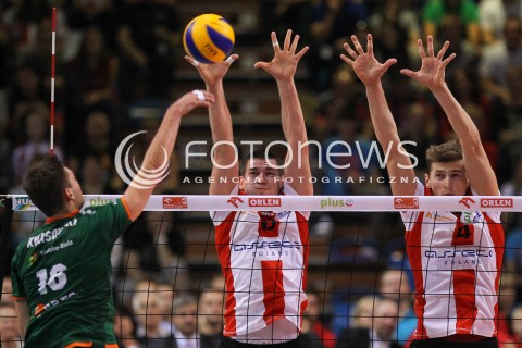  11.10.2014 RZESZOW<br />SIATKOWKA PLUSLIGA 2014/2015 MEN VOLLEYBALL POLAND POLISH PLUS LIGA LEAGUE SEASON 2014/2015<br />MECZ ASSECO RESOVIA - BBTS BIELSKO - BIALA<br />N/Z DAWID KONARSKI PIOTR NOWAKOWSKI <br /> 