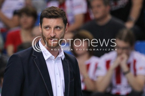  11.10.2014 RZESZOW<br />SIATKOWKA PLUSLIGA 2014/2015 MEN VOLLEYBALL POLAND POLISH PLUS LIGA LEAGUE SEASON 2014/2015<br />MECZ ASSECO RESOVIA - BBTS BIELSKO - BIALA<br />N/Z PIOTR GRUSZKA - TRENER ( HEAD COACH ) SYLWETKA <br /> 