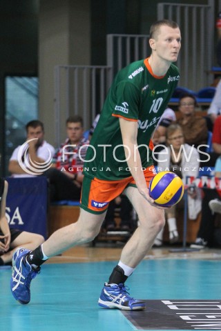  11.10.2014 RZESZOW<br />SIATKOWKA PLUSLIGA 2014/2015 MEN VOLLEYBALL POLAND POLISH PLUS LIGA LEAGUE SEASON 2014/2015<br />MECZ ASSECO RESOVIA - BBTS BIELSKO - BIALA<br />N/Z BARTOSZ BUNIAK SYLWETKA <br /> 