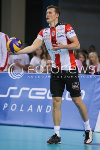  11.10.2014 RZESZOW<br />SIATKOWKA PLUSLIGA 2014/2015 MEN VOLLEYBALL POLAND POLISH PLUS LIGA LEAGUE SEASON 2014/2015<br />MECZ ASSECO RESOVIA - BBTS BIELSKO - BIALA<br />N/Z LUKAS TICHACEK SYLWETKA <br /> 
