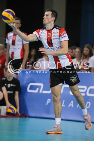  11.10.2014 RZESZOW<br />SIATKOWKA PLUSLIGA 2014/2015 MEN VOLLEYBALL POLAND POLISH PLUS LIGA LEAGUE SEASON 2014/2015<br />MECZ ASSECO RESOVIA - BBTS BIELSKO - BIALA<br />N/Z RAFAL BUSZEK SYLWETKA <br /> 