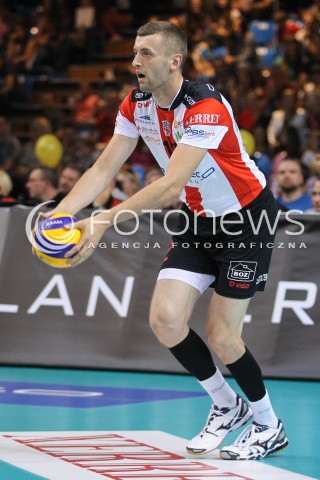  11.10.2014 RZESZOW<br />SIATKOWKA PLUSLIGA 2014/2015 MEN VOLLEYBALL POLAND POLISH PLUS LIGA LEAGUE SEASON 2014/2015<br />MECZ ASSECO RESOVIA - BBTS BIELSKO - BIALA<br />N/Z LUKASZ PERLOWSKI SYLWETKA <br /> 