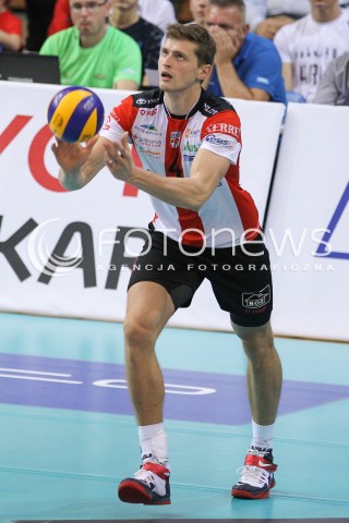  11.10.2014 RZESZOW<br />SIATKOWKA PLUSLIGA 2014/2015 MEN VOLLEYBALL POLAND POLISH PLUS LIGA LEAGUE SEASON 2014/2015<br />MECZ ASSECO RESOVIA - BBTS BIELSKO - BIALA<br />N/Z PIOTR NOWAKOWSKI SYLWETKA <br /> 