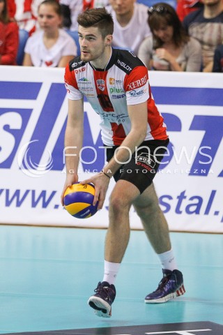  11.10.2014 RZESZOW<br />SIATKOWKA PLUSLIGA 2014/2015 MEN VOLLEYBALL POLAND POLISH PLUS LIGA LEAGUE SEASON 2014/2015<br />MECZ ASSECO RESOVIA - BBTS BIELSKO - BIALA<br />N/Z DAWID DRYJA SYLWETKA <br /> 