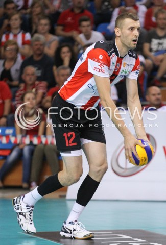  11.10.2014 RZESZOW<br />SIATKOWKA PLUSLIGA 2014/2015 MEN VOLLEYBALL POLAND POLISH PLUS LIGA LEAGUE SEASON 2014/2015<br />MECZ ASSECO RESOVIA - BBTS BIELSKO - BIALA<br />N/Z LUKASZ PERLOWSKI SYLWETKA <br /> 