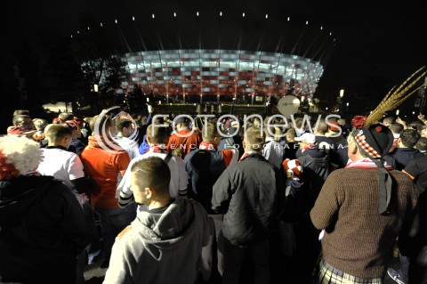 Kibice przed meczem Polska - Szkocja w Warszawie