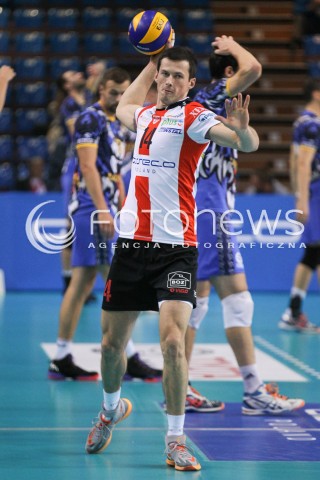  15.10.2014 RZESZOW<br />SIATKOWKA PLUSLIGA 2014/2015 MEN VOLLEYBALL POLAND POLISH PLUS LIGA LEAGUE SEASON 2014/2015<br />MECZ ASSECO RESOVIA - MKS BANIMEX BEDZIN<br />N/Z RAFAL BUSZEK SYLWETKA <br /> 