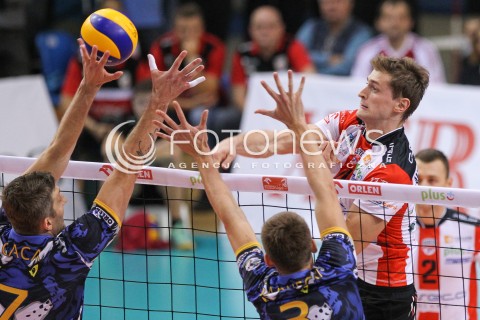  15.10.2014 RZESZOW<br />SIATKOWKA PLUSLIGA 2014/2015 MEN VOLLEYBALL POLAND POLISH PLUS LIGA LEAGUE SEASON 2014/2015<br />MECZ ASSECO RESOVIA - MKS BANIMEX BEDZIN<br />N/Z PIOTR NOWAKOWSKI <br /> 