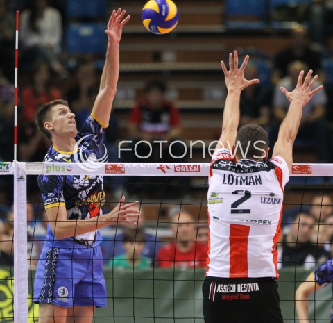  15.10.2014 RZESZOW<br />SIATKOWKA PLUSLIGA 2014/2015 MEN VOLLEYBALL POLAND POLISH PLUS LIGA LEAGUE SEASON 2014/2015<br />MECZ ASSECO RESOVIA - MKS BANIMEX BEDZIN<br />N/Z MIKOLAJ SARNECKI <br /> 