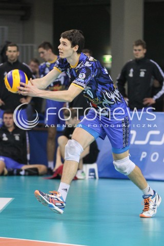  15.10.2014 RZESZOW<br />SIATKOWKA PLUSLIGA 2014/2015 MEN VOLLEYBALL POLAND POLISH PLUS LIGA LEAGUE SEASON 2014/2015<br />MECZ ASSECO RESOVIA - MKS BANIMEX BEDZIN<br />N/Z TOMASZ KOWALSKI SYLWETKA <br /> 