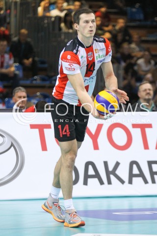  15.10.2014 RZESZOW<br />SIATKOWKA PLUSLIGA 2014/2015 MEN VOLLEYBALL POLAND POLISH PLUS LIGA LEAGUE SEASON 2014/2015<br />MECZ ASSECO RESOVIA - MKS BANIMEX BEDZIN<br />N/Z RAFAL BUSZEK SYLWETKA <br /> 