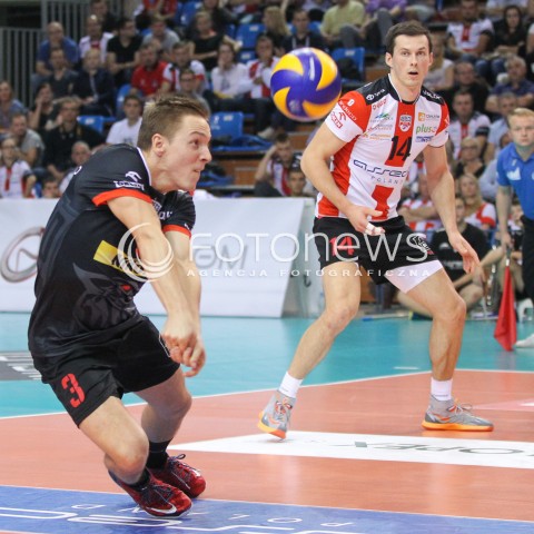  15.10.2014 RZESZOW<br />SIATKOWKA PLUSLIGA 2014/2015 MEN VOLLEYBALL POLAND POLISH PLUS LIGA LEAGUE SEASON 2014/2015<br />MECZ ASSECO RESOVIA - MKS BANIMEX BEDZIN<br />N/Z MICHAL ZUREK RAFAL BUSZEK <br /> 
