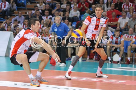  15.10.2014 RZESZOW<br />SIATKOWKA PLUSLIGA 2014/2015 MEN VOLLEYBALL POLAND POLISH PLUS LIGA LEAGUE SEASON 2014/2015<br />MECZ ASSECO RESOVIA - MKS BANIMEX BEDZIN<br />N/Z RAFAL BUSZEK NIKOLAY PENCZEV <br /> 