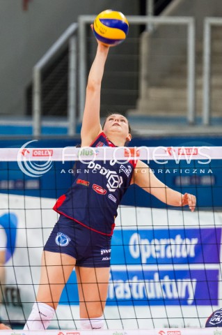  16.10.2014 LODZ SIATKOWKA ORLEN LIGA SEZON 2013/2014 VOLLEYBALL POLISH SEASON BEEF MASTER BUDOWLANI LODZ - SK BANK LEGIONOVIA LEGIONOWO N/Z ALEKSANDRA WOJCIK SYLWETKA  