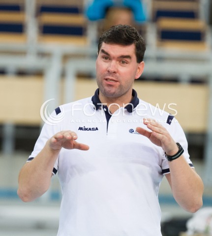  16.10.2014 LODZ SIATKOWKA ORLEN LIGA SEZON 2013/2014 VOLLEYBALL POLISH SEASON BEEF MASTER BUDOWLANI LODZ - SK BANK LEGIONOVIA LEGIONOWO N/Z TRENER MACIEJ KOSMOL SYLWETKA  