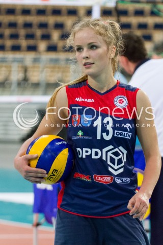  16.10.2014 LODZ SIATKOWKA ORLEN LIGA SEZON 2013/2014 VOLLEYBALL POLISH SEASON BEEF MASTER BUDOWLANI LODZ - SK BANK LEGIONOVIA LEGIONOWO N/Z KRYSTYNA PIETRASZKIEWICZ SYLWETKA  