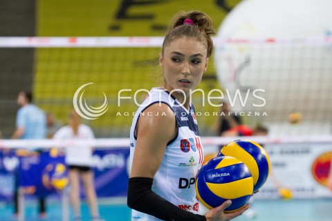  16.10.2014 LODZ SIATKOWKA ORLEN LIGA SEZON 2013/2014 VOLLEYBALL POLISH SEASON BEEF MASTER BUDOWLANI LODZ - SK BANK LEGIONOVIA LEGIONOWO N/Z KATARZYNA WYSOCKA SYLWETKA  