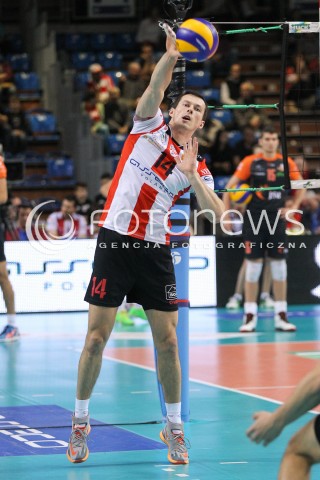  18.10.2014 RZESZOW<br />SIATKOWKA PLUSLIGA 2014/2015 MEN VOLLEYBALL POLAND POLISH PLUS LIGA LEAGUE SEASON 2014/2015<br />MECZ ASSECO RESOVIA - JASTRZEBSKI WEGIEL<br />N/Z RAFAL BUSZEK SYLWETKA <br /> 