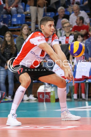  18.10.2014 RZESZOW<br />SIATKOWKA PLUSLIGA 2014/2015 MEN VOLLEYBALL POLAND POLISH PLUS LIGA LEAGUE SEASON 2014/2015<br />MECZ ASSECO RESOVIA - JASTRZEBSKI WEGIEL<br />N/Z NIKOLAY PENCZEV SYLWETKA <br /> 