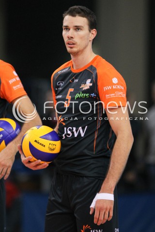  18.10.2014 RZESZOW<br />SIATKOWKA PLUSLIGA 2014/2015 MEN VOLLEYBALL POLAND POLISH PLUS LIGA LEAGUE SEASON 2014/2015<br />MECZ ASSECO RESOVIA - JASTRZEBSKI WEGIEL<br />N/Z ALEN PAJENK SYLWETKA<br /> 