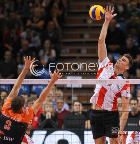 18.10.2014 RZESZOW<br />SIATKOWKA PLUSLIGA 2014/2015 MEN VOLLEYBALL POLAND POLISH PLUS LIGA LEAGUE SEASON 2014/2015<br />MECZ ASSECO RESOVIA - JASTRZEBSKI WEGIEL<br />N/Z RUSSELL HOLMES <br /> 