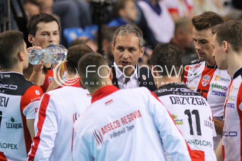  18.10.2014 RZESZOW<br />SIATKOWKA PLUSLIGA 2014/2015 MEN VOLLEYBALL POLAND POLISH PLUS LIGA LEAGUE SEASON 2014/2015<br />MECZ ASSECO RESOVIA - JASTRZEBSKI WEGIEL<br />N/Z ANDRZEJ KOWAL - TRENER ( HEAD COACH ) <br /> 