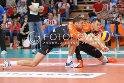  18.10.2014 RZESZOW<br />SIATKOWKA PLUSLIGA 2014/2015 MEN VOLLEYBALL POLAND POLISH PLUS LIGA LEAGUE SEASON 2014/2015<br />MECZ ASSECO RESOVIA - JASTRZEBSKI WEGIEL<br />N/Z ZBIGNIEW BARTMAN KRZYSZTOF GIERCZYNSKI <br /> 
