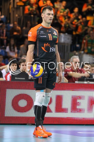  18.10.2014 RZESZOW<br />SIATKOWKA PLUSLIGA 2014/2015 MEN VOLLEYBALL POLAND POLISH PLUS LIGA LEAGUE SEASON 2014/2015<br />MECZ ASSECO RESOVIA - JASTRZEBSKI WEGIEL<br />N/Z ZBIGNIEW BARTMAN SYLWETKA <br /> 