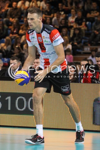  18.10.2014 RZESZOW<br />SIATKOWKA PLUSLIGA 2014/2015 MEN VOLLEYBALL POLAND POLISH PLUS LIGA LEAGUE SEASON 2014/2015<br />MECZ ASSECO RESOVIA - JASTRZEBSKI WEGIEL<br />N/Z RUSSELL HOLMES SYLWETKA <br /> 