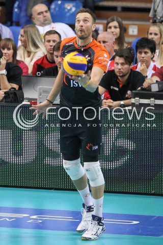  18.10.2014 RZESZOW<br />SIATKOWKA PLUSLIGA 2014/2015 MEN VOLLEYBALL POLAND POLISH PLUS LIGA LEAGUE SEASON 2014/2015<br />MECZ ASSECO RESOVIA - JASTRZEBSKI WEGIEL<br />N/Z MICHAL LASKO SYLWETKA <br /> 