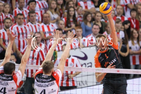  18.10.2014 RZESZOW<br />SIATKOWKA PLUSLIGA 2014/2015 MEN VOLLEYBALL POLAND POLISH PLUS LIGA LEAGUE SEASON 2014/2015<br />MECZ ASSECO RESOVIA - JASTRZEBSKI WEGIEL<br />N/Z MICHAL LASKO <br /> 