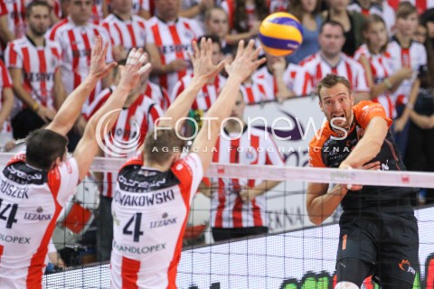  18.10.2014 RZESZOW<br />SIATKOWKA PLUSLIGA 2014/2015 MEN VOLLEYBALL POLAND POLISH PLUS LIGA LEAGUE SEASON 2014/2015<br />MECZ ASSECO RESOVIA - JASTRZEBSKI WEGIEL<br />N/Z MICHAL LASKO <br /> 
