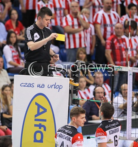  18.10.2014 RZESZOW<br />SIATKOWKA PLUSLIGA 2014/2015 MEN VOLLEYBALL POLAND POLISH PLUS LIGA LEAGUE SEASON 2014/2015<br />MECZ ASSECO RESOVIA - JASTRZEBSKI WEGIEL<br />N/Z DAWID KONARSKI SEDZIA ZOLTA KARTKA<br /> 