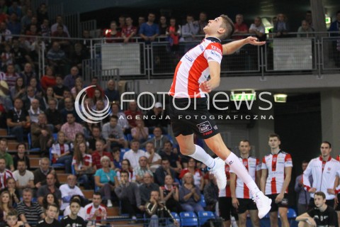  18.10.2014 RZESZOW<br />SIATKOWKA PLUSLIGA 2014/2015 MEN VOLLEYBALL POLAND POLISH PLUS LIGA LEAGUE SEASON 2014/2015<br />MECZ ASSECO RESOVIA - JASTRZEBSKI WEGIEL<br />N/Z NIKOLAY PENCZEV ( PENCHEV ) SYLWETKA <br /> 