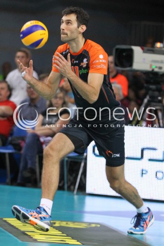  18.10.2014 RZESZOW<br />SIATKOWKA PLUSLIGA 2014/2015 MEN VOLLEYBALL POLAND POLISH PLUS LIGA LEAGUE SEASON 2014/2015<br />MECZ ASSECO RESOVIA - JASTRZEBSKI WEGIEL<br />N/Z GRZEGORZ KOSOK SYLWETKA <br /> 
