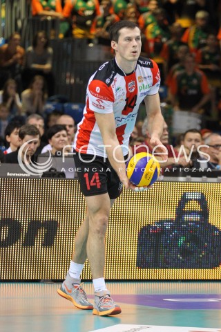  18.10.2014 RZESZOW<br />SIATKOWKA PLUSLIGA 2014/2015 MEN VOLLEYBALL POLAND POLISH PLUS LIGA LEAGUE SEASON 2014/2015<br />MECZ ASSECO RESOVIA - JASTRZEBSKI WEGIEL<br />N/Z RAFAL BUSZEK SYLWETKA <br /> 