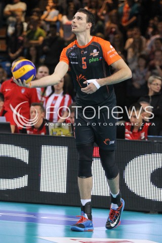  18.10.2014 RZESZOW<br />SIATKOWKA PLUSLIGA 2014/2015 MEN VOLLEYBALL POLAND POLISH PLUS LIGA LEAGUE SEASON 2014/2015<br />MECZ ASSECO RESOVIA - JASTRZEBSKI WEGIEL<br />N/Z ALEN PAJENK SYLWETKA <br /> 