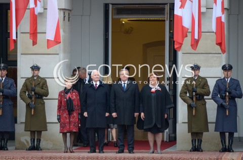 23.10.2014 WARSZAWA WIZYTA GUBERNATORA GENERALNEGO KANADY W POLSCE N/Z GUBERNATOR GENERALNY KANADY DAVID JOHNSTON PREZYDENT RP BRONISLAW KOMOROWSKI  