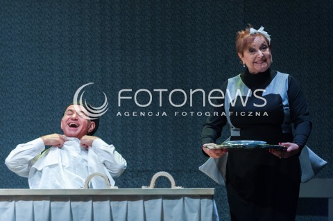  23.10.2014 WARSZAWA TEATR SYRENA<br />PROBA MEADIALNA SPEKTAKLU MAKABERSKI<br />N/Z KRYSTYNA TKACZ KRZYSZTOF DRACZ<br /> 