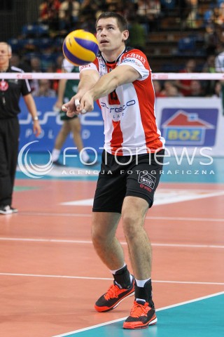  25.10.2014 RZESZOW<br />SIATKOWKA PLUSLIGA 2014/2015 MEN VOLLEYBALL POLAND POLISH PLUS LIGA LEAGUE SEASON 2014/2015<br />MECZ ASSECO RESOVIA - INDYKPOL AZS OLSZTYN<br />N/Z DAWID KONARSKI SYLWETKA <br /> 