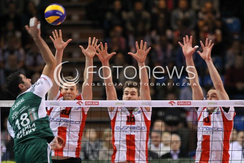  25.10.2014 RZESZOW<br />SIATKOWKA PLUSLIGA 2014/2015 MEN VOLLEYBALL POLAND POLISH PLUS LIGA LEAGUE SEASON 2014/2015<br />MECZ ASSECO RESOVIA - INDYKPOL AZS OLSZTYN<br />N/Z JOCHEN SCHOPS DAWID DRYJA MARKO IVOVIC <br /> 