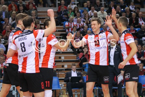  25.10.2014 RZESZOW<br />SIATKOWKA PLUSLIGA 2014/2015 MEN VOLLEYBALL POLAND POLISH PLUS LIGA LEAGUE SEASON 2014/2015<br />MECZ ASSECO RESOVIA - INDYKPOL AZS OLSZTYN<br />N/Z JOCHEN SCHOPS RADOSC EMOCJE <br /> 