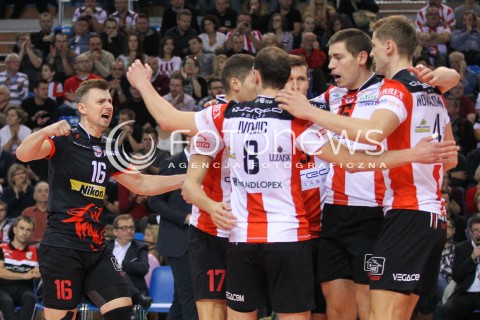  25.10.2014 RZESZOW<br />SIATKOWKA PLUSLIGA 2014/2015 MEN VOLLEYBALL POLAND POLISH PLUS LIGA LEAGUE SEASON 2014/2015<br />MECZ ASSECO RESOVIA - INDYKPOL AZS OLSZTYN<br />N/Z KRZYSZTOF IGNACZAK DAWID KONARSKI RADOSC EMOCJE <br /> 