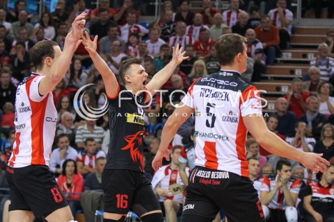  25.10.2014 RZESZOW<br />SIATKOWKA PLUSLIGA 2014/2015 MEN VOLLEYBALL POLAND POLISH PLUS LIGA LEAGUE SEASON 2014/2015<br />MECZ ASSECO RESOVIA - INDYKPOL AZS OLSZTYN<br />N/Z KRZYSZTOF IGNACZAK RADOSC EMOCJE <br /> 
