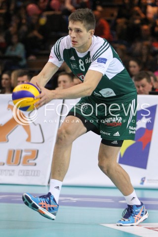  25.10.2014 RZESZOW<br />SIATKOWKA PLUSLIGA 2014/2015 MEN VOLLEYBALL POLAND POLISH PLUS LIGA LEAGUE SEASON 2014/2015<br />MECZ ASSECO RESOVIA - INDYKPOL AZS OLSZTYN<br />N/Z MILOSZ ZNISZCZOL SYLWETKA <br /> 