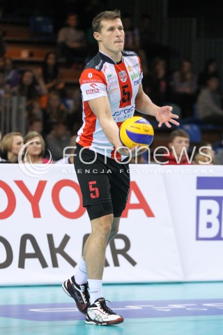  25.10.2014 RZESZOW<br />SIATKOWKA PLUSLIGA 2014/2015 MEN VOLLEYBALL POLAND POLISH PLUS LIGA LEAGUE SEASON 2014/2015<br />MECZ ASSECO RESOVIA - INDYKPOL AZS OLSZTYN<br />N/Z LUKAS TICHACEK SYLWETKA <br /> 