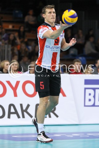  25.10.2014 RZESZOW<br />SIATKOWKA PLUSLIGA 2014/2015 MEN VOLLEYBALL POLAND POLISH PLUS LIGA LEAGUE SEASON 2014/2015<br />MECZ ASSECO RESOVIA - INDYKPOL AZS OLSZTYN<br />N/Z LUKAS TICHACEK SYLWETKA <br /> 