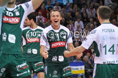  25.10.2014 RZESZOW<br />SIATKOWKA PLUSLIGA 2014/2015 MEN VOLLEYBALL POLAND POLISH PLUS LIGA LEAGUE SEASON 2014/2015<br />MECZ ASSECO RESOVIA - INDYKPOL AZS OLSZTYN<br />N/Z MACIEJ DOBROWOLSKI RADOSC EMOCJE <br /> 